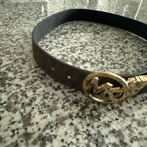 Michael Kors Black and Gold Belt